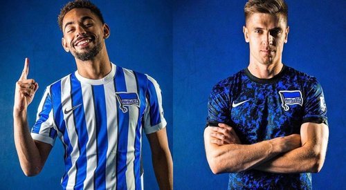 Primera y segunda equipación del Hertha de Berlín para la temporada 20/21.
