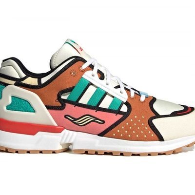 Vista lateral de las adidas ZX 10.000C 'Krusty Burger'.