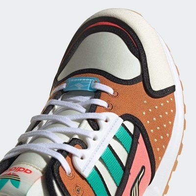 El antepié de las adidas ZX 10.000C 'Krusty Burger'.