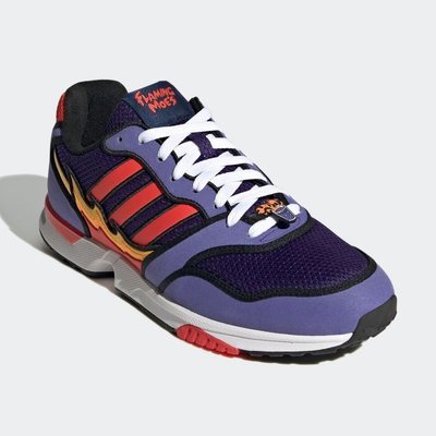 Vista delantera de las adidas ZX 1000 'Flaming Moe's'.